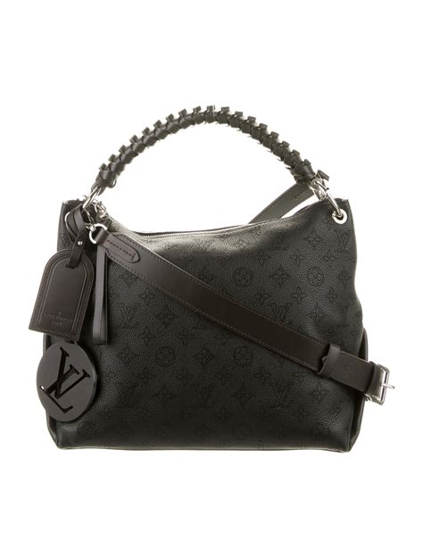 louis vuitton black monogram mahina leather l bag